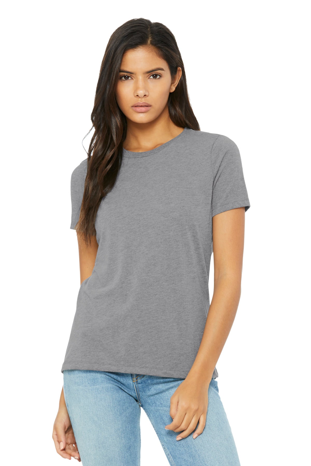Front View of StormTB BELLA+CANVAS Women's Relaxed Triblend Tee BC6413