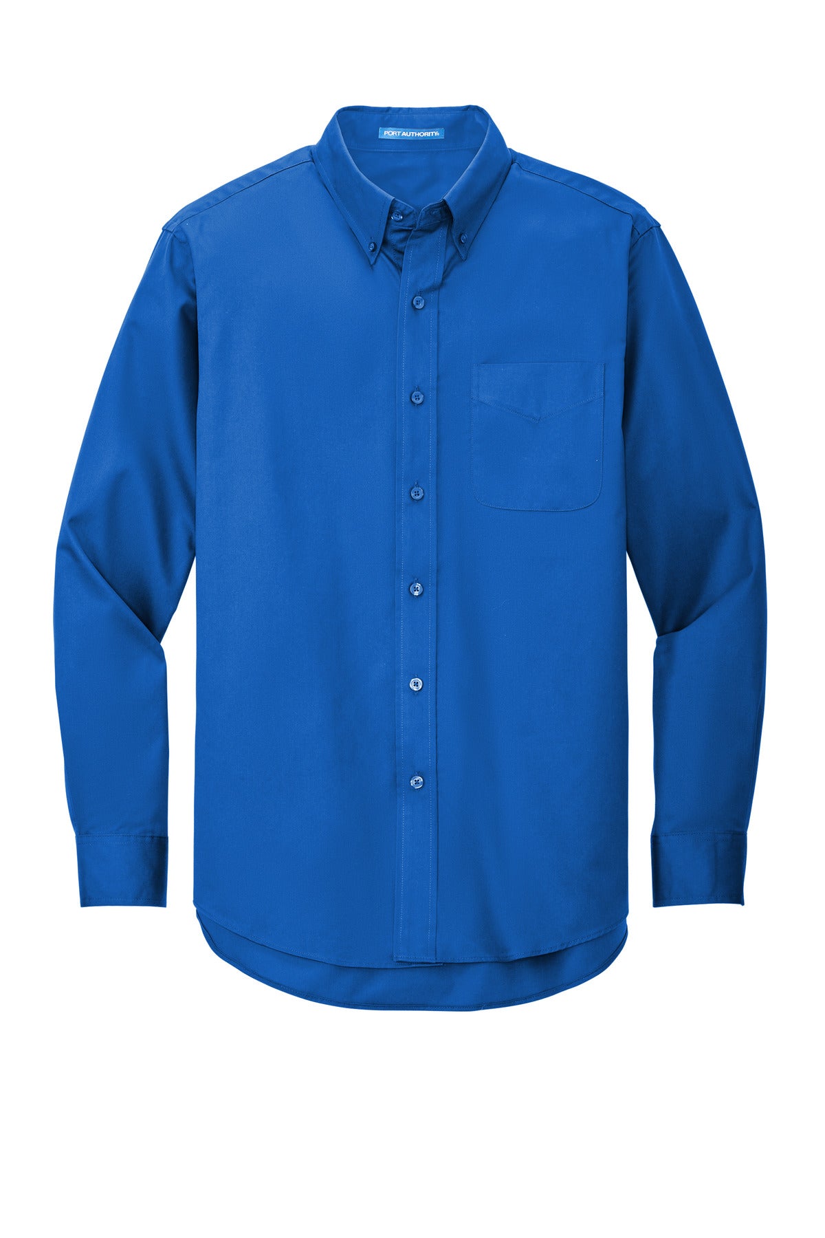 Front View of Strong Blue Port Authority Extended Size Long Sleeve Easy Care Shirt S608ES