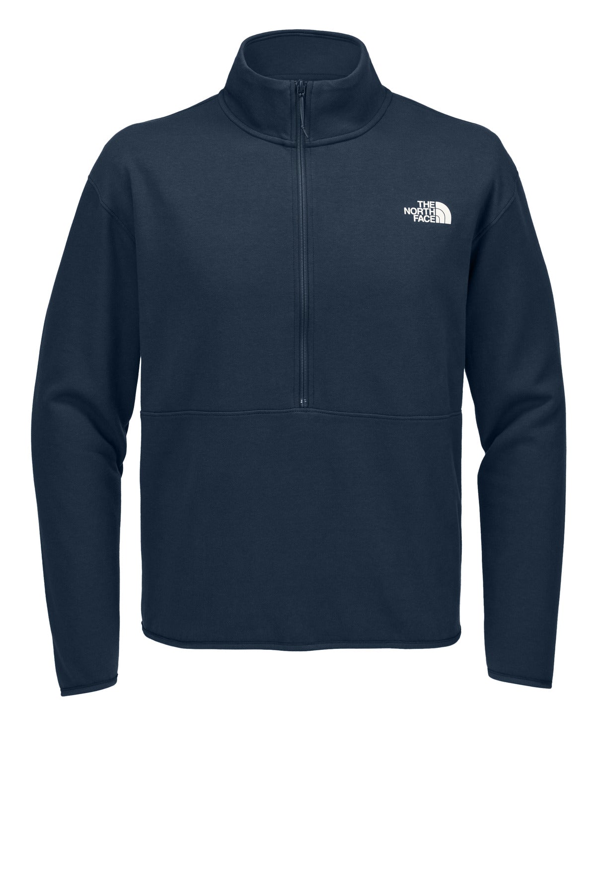 Front View of SummitNavy The North Face Double-Knit 1/2-Zip Fleece NF0A8C5G