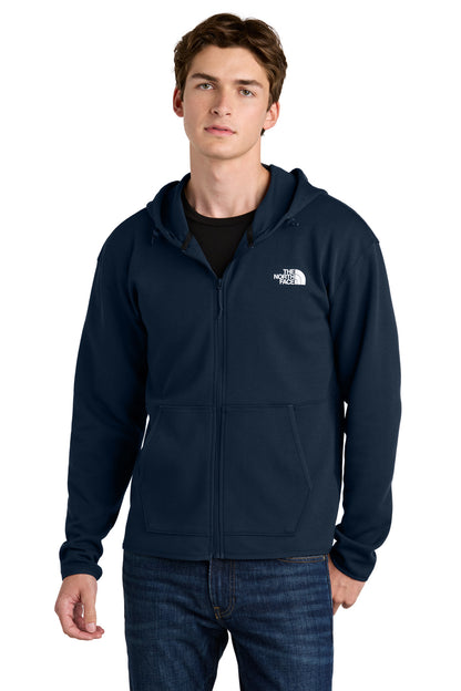 Front View of SummitNavy The North Face Double-Knit Full-Zip Hoodie NF0A8BUS
