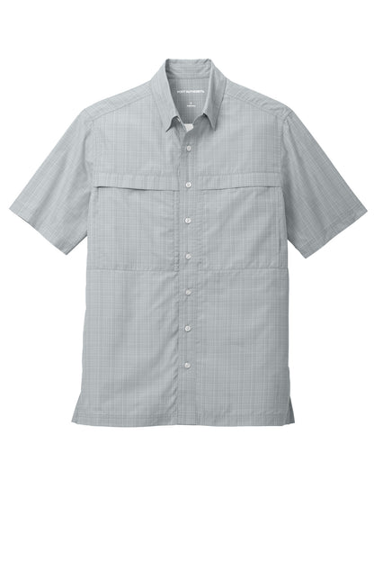 Front View of Sv/GsGCrPd Port Authority Short Sleeve UV Daybreak Shirt W961
