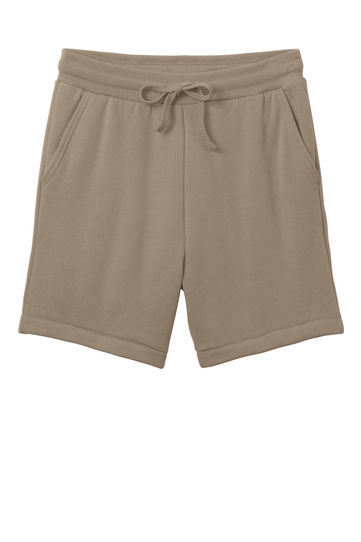 Front View of Tan BELLA+CANVAS Unisex Sponge Fleece Sweatshort BC3724