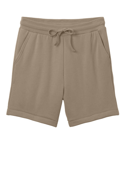 Front View of Tan BELLA+CANVAS Unisex Sponge Fleece Sweatshort BC3724