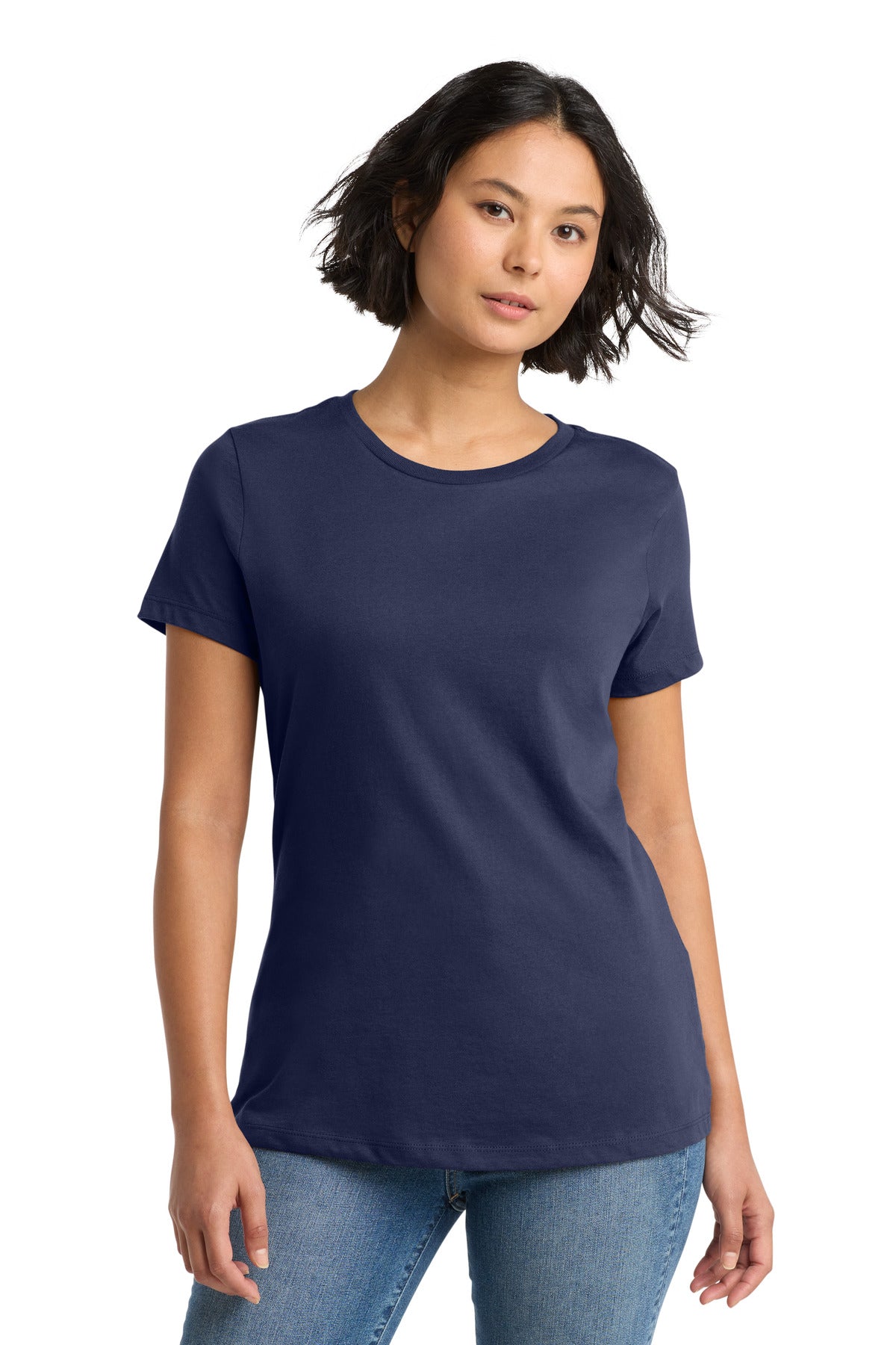 Front View of Tanzanite District Women's Perfect Weight Tee. DM104L