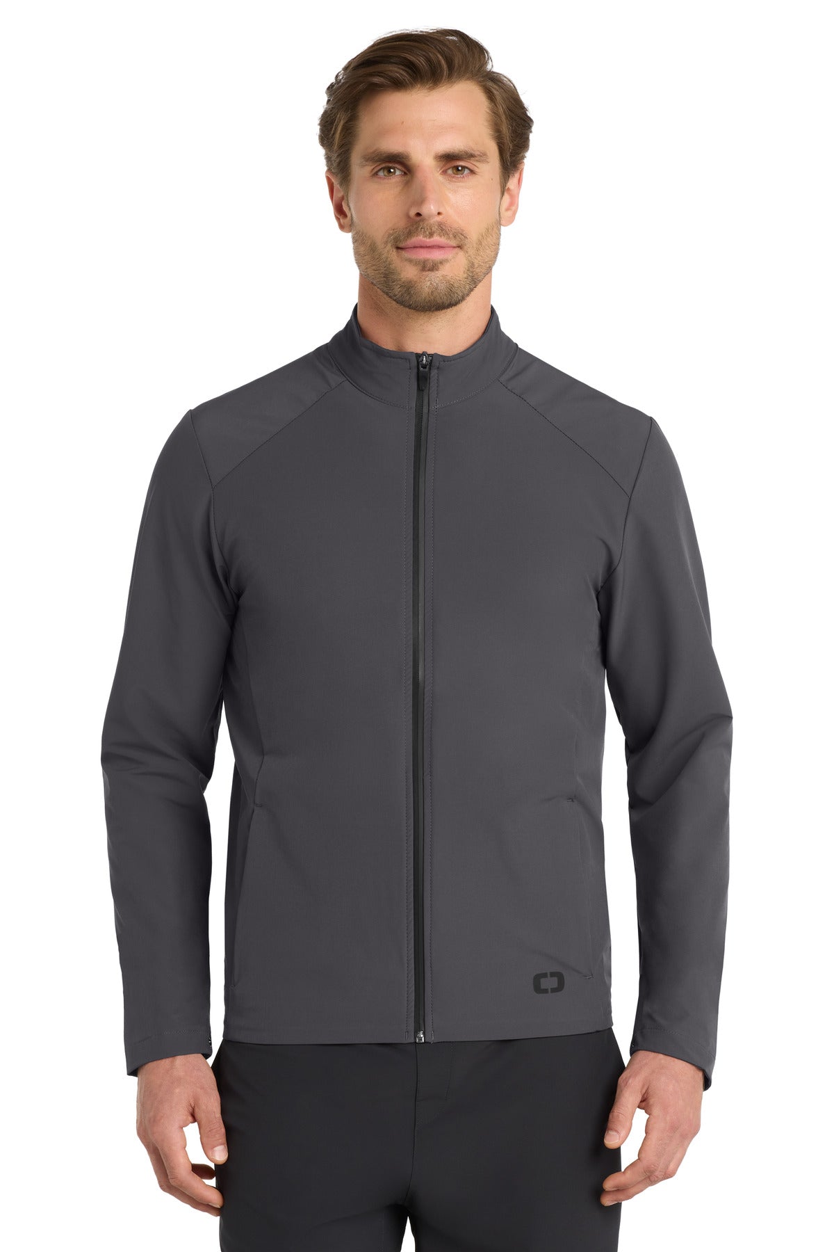Front View of TarmacGrey OGIO Connection Full-Zip OG706