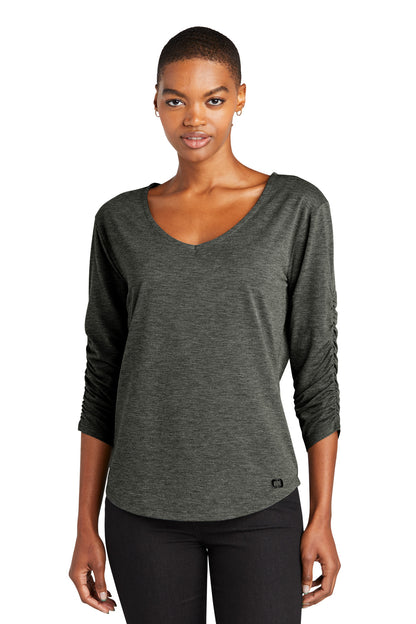 Front View of TarmacGrey OGIO Women's Evolution V-Neck LOG148