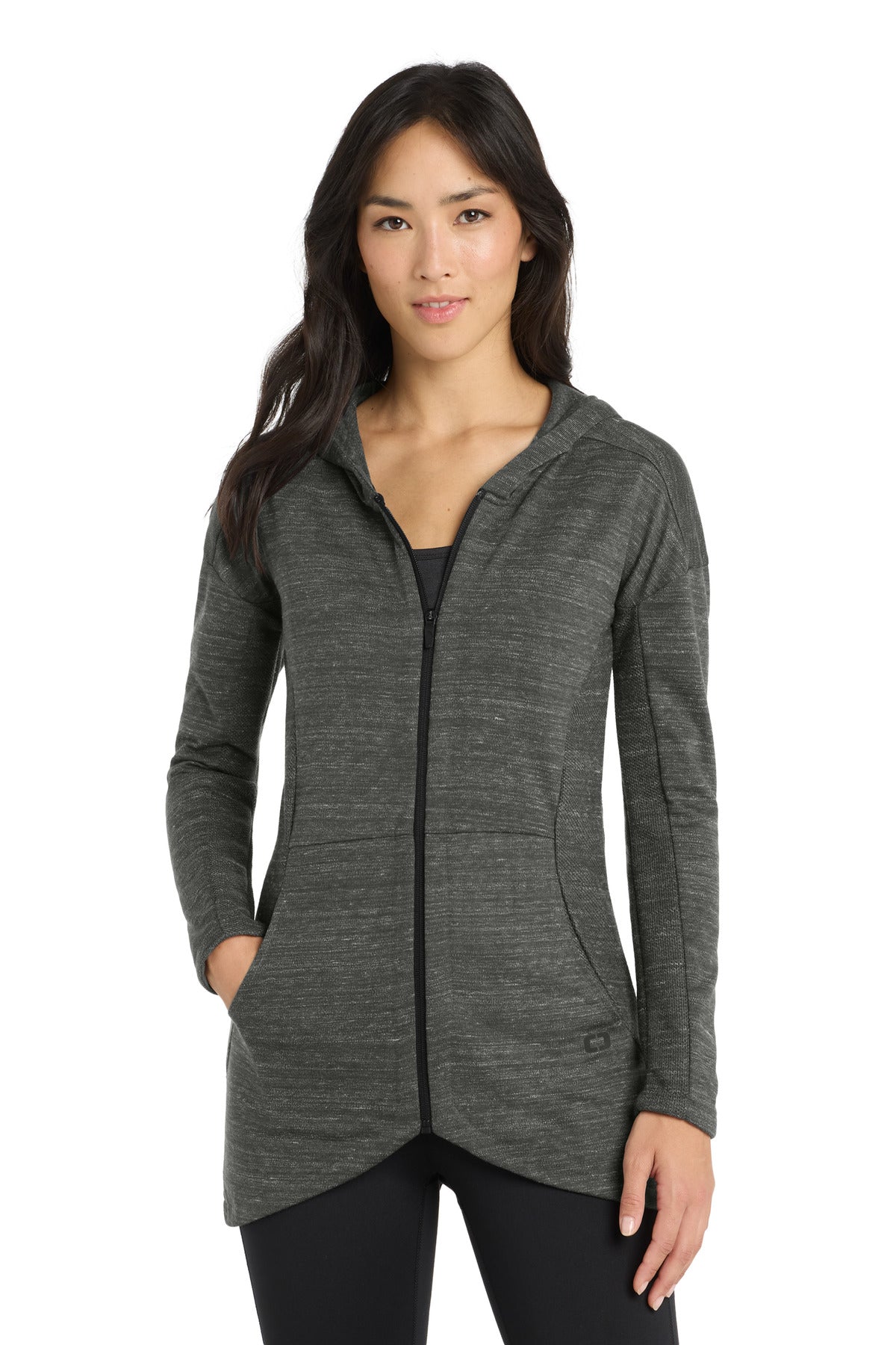 Front View of TarmacGyHt OGIO Women's Flux Full-Zip Hoodie LOG823