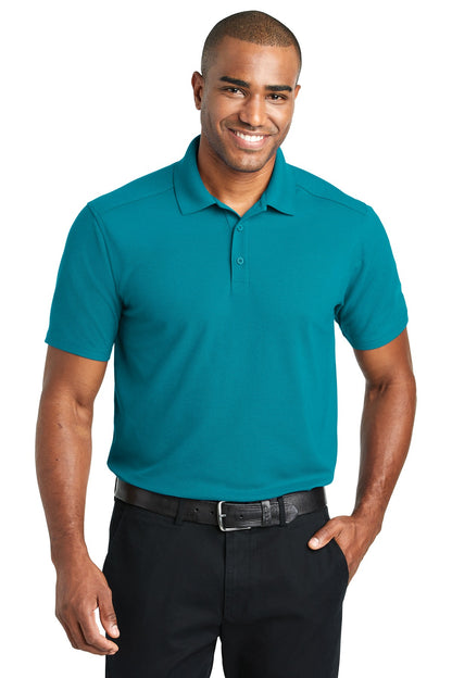 Front View of Teal Port Authority EZPerformance Pique Polo. K600