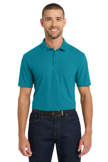 Front View of Teal Port Authority EZPerformance Pique Polo. K600