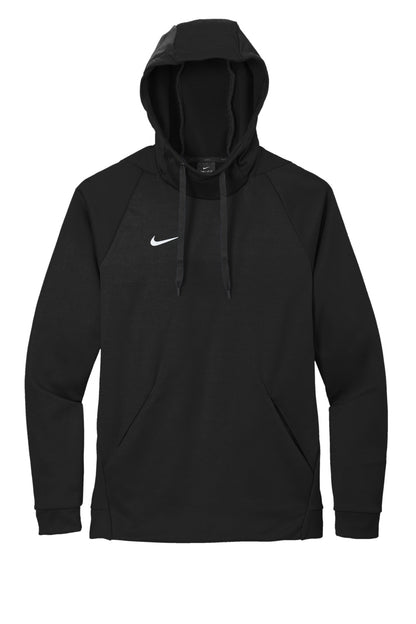 Front View of Team Black Nike Therma-FIT Pullover Fleece Hoodie CN9473
