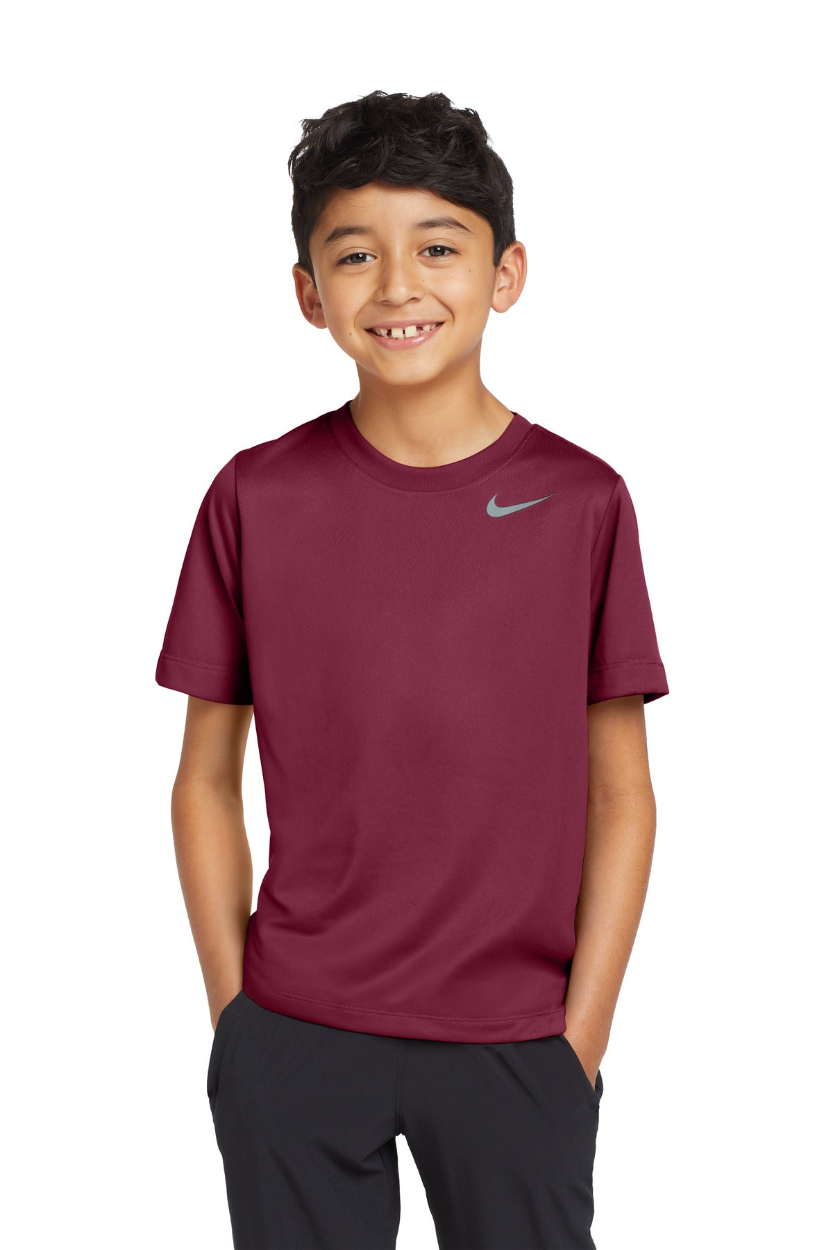 Front View of TeamMaroon Nike Youth Team rLegend Tee DV7317