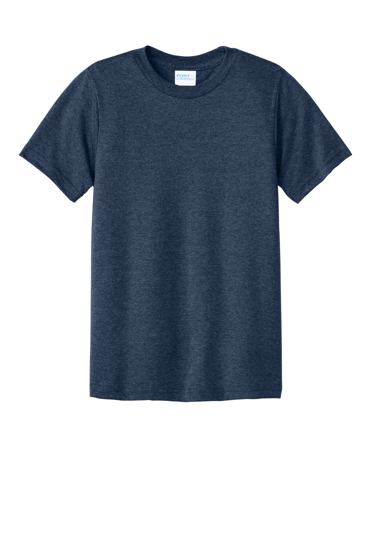 Front View of TeamNavyHt Port & Company Youth CVC Tee PC340Y
