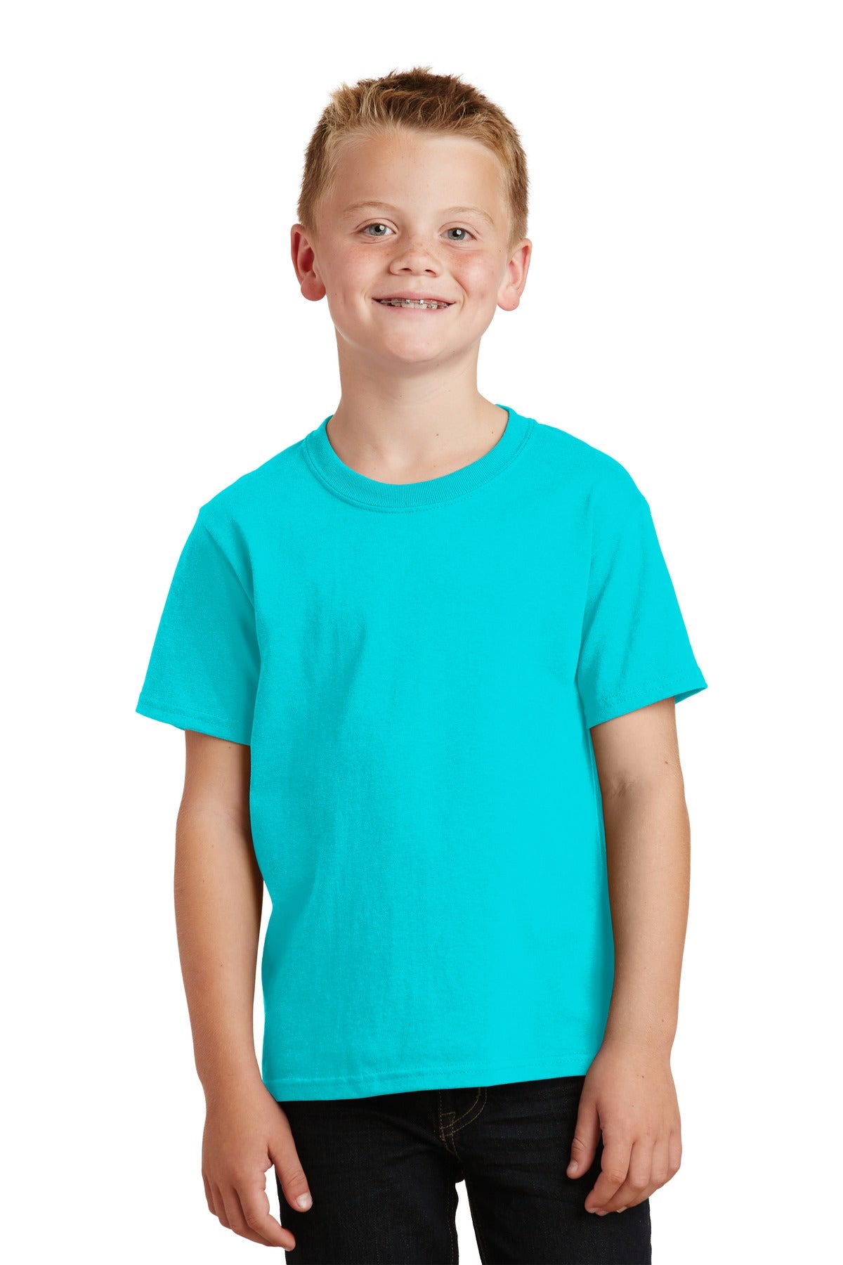 Front View of Tidal Wave Port & Company Youth Beach Wash Garment-Dyed Tee. PC099Y
