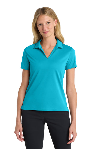 Front View of TidalBlue Nike Women's Dri-FIT Micro Pique 2.0 Polo NKDC1991