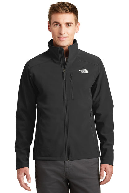 Front View of TNF Black The North Face Apex Barrier Soft Shell Jacket. NF0A3LGT
