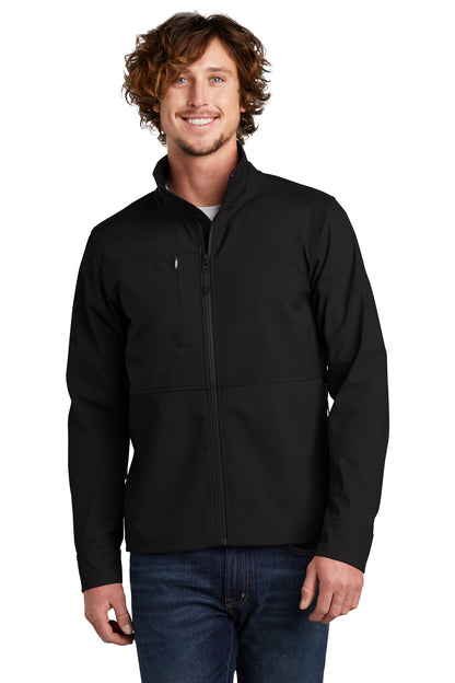 Front View of TNF Black The North Face Castle Rock Soft Shell Jacket. NF0A552Z