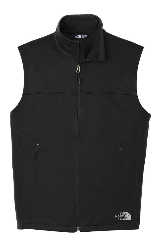 Front View of TNF Black The North Face Ridgewall Soft Shell Vest. NF0A3LGZ