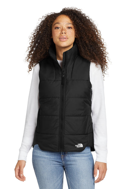 Front View of TNF Black The North Face Women's Everyday Insulated Vest. NF0A529Q