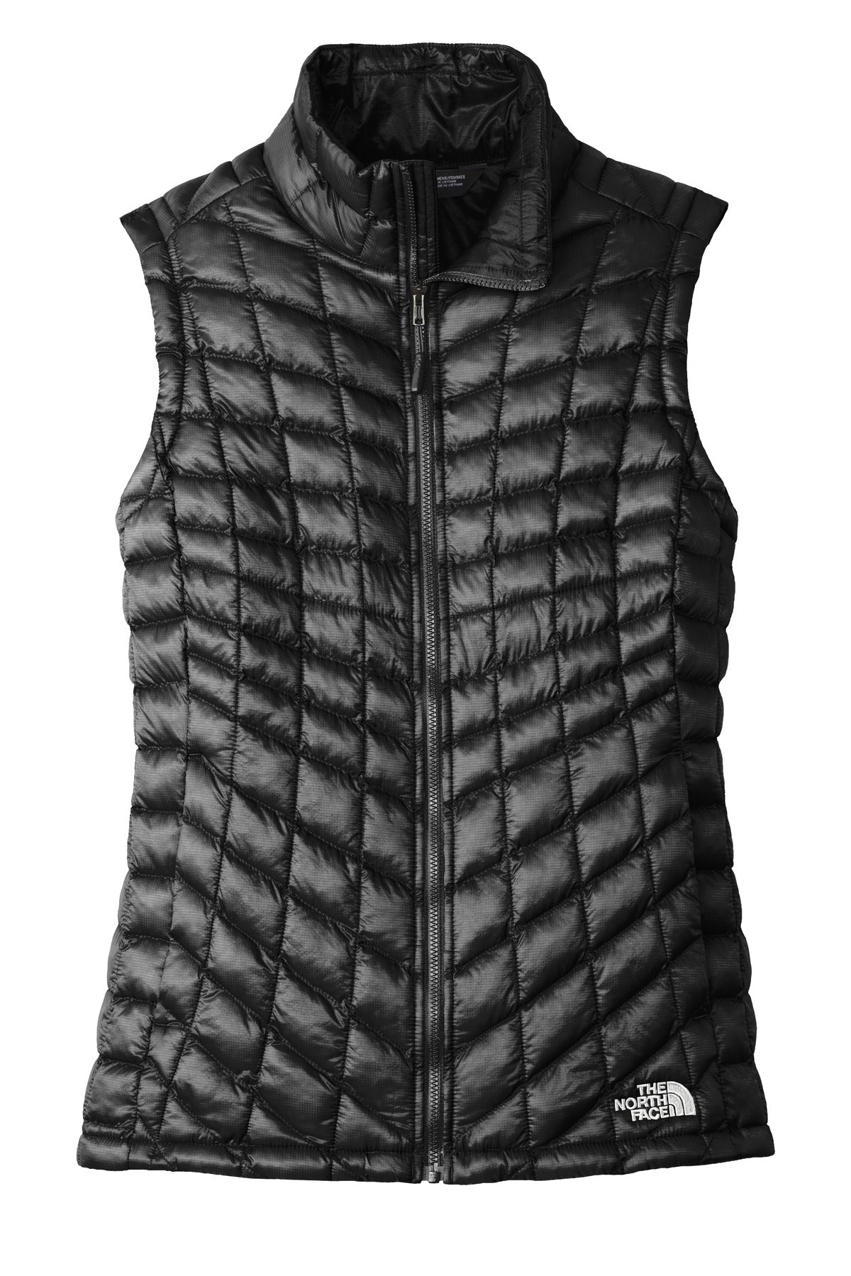 Front View of TNF Black The North Face Women's ThermoBall Trekker Vest. NF0A3LHL