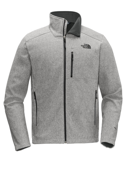 Front View of TNF Med Gry He The North Face Apex Barrier Soft Shell Jacket. NF0A3LGT