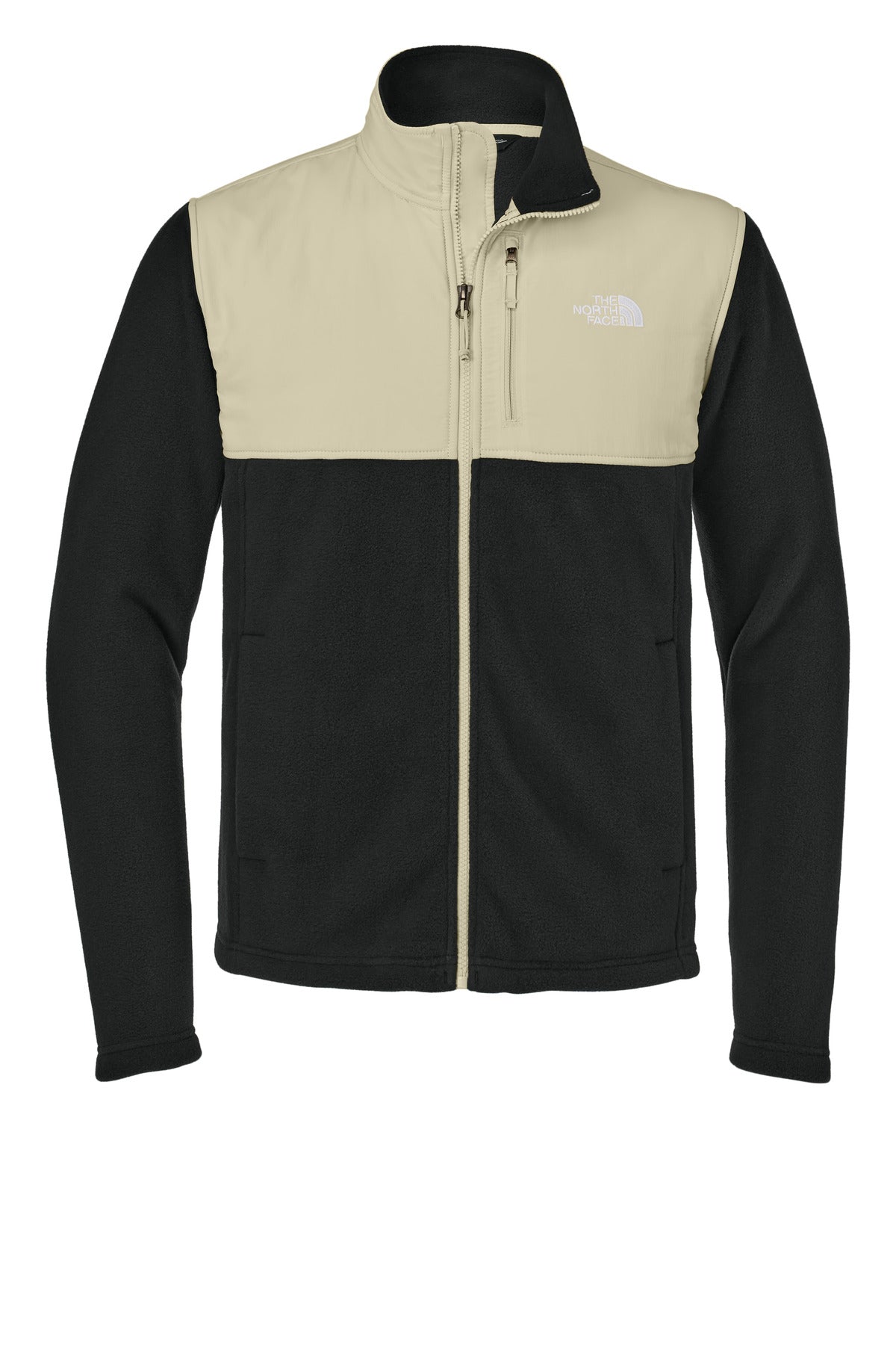 Front View of TNFB/Grvl The North Face Highest Peak Full-Zip Fleece Jacket NF0A8BUQ plain