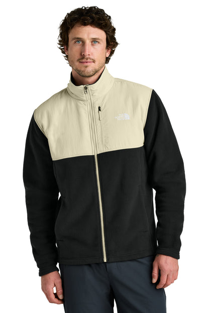 Front View of TNFB/Grvl The North Face Highest Peak Full-Zip Fleece Jacket NF0A8BUQ