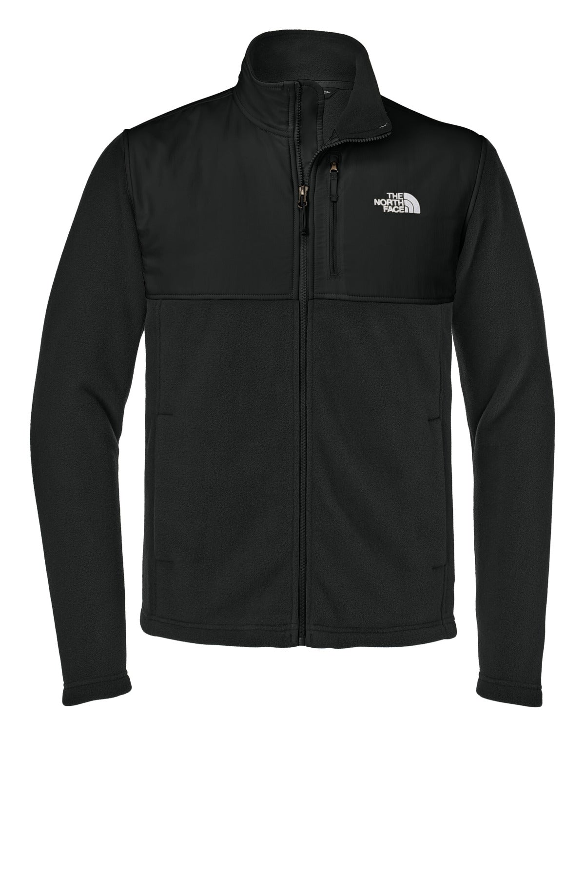 Front View of TNFBlack The North Face Highest Peak Full-Zip Fleece Jacket NF0A8BUQ plain