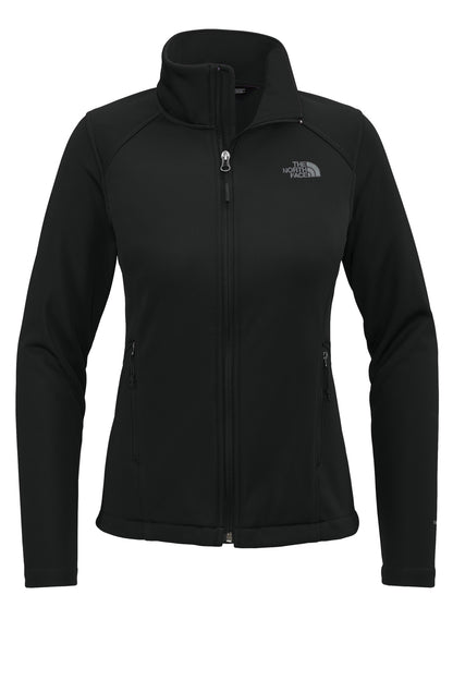 Front View of TNFBlack The North Face Women's Chest Logo Ridgewall Soft Shell Jacket NF0A88D4 plain