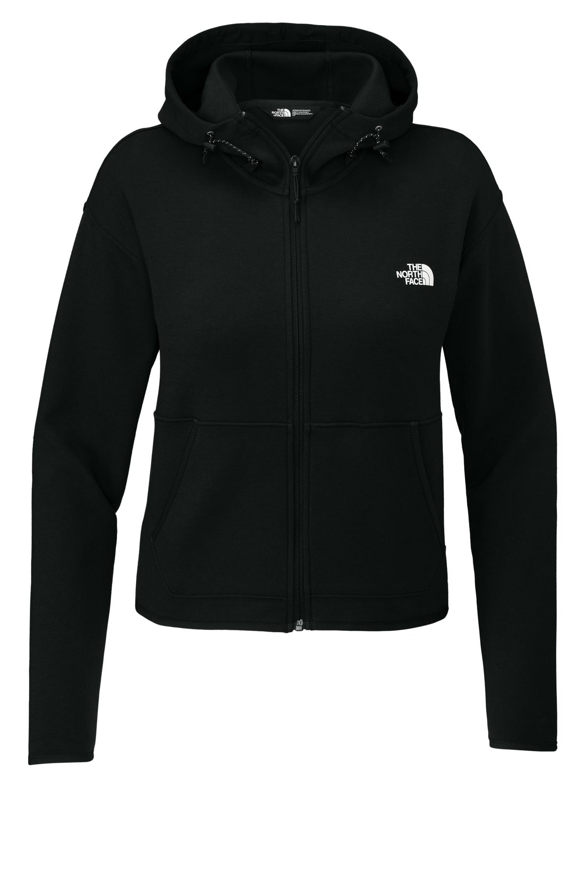 Front View of TNFBlack The North Face Women's Double-Knit Full-Zip Hoodie NF0A8BUT