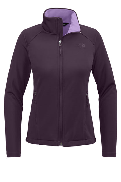Front View of TNFBlkbry The North Face Women's Chest Logo Ridgewall Soft Shell Jacket NF0A88D4 plain