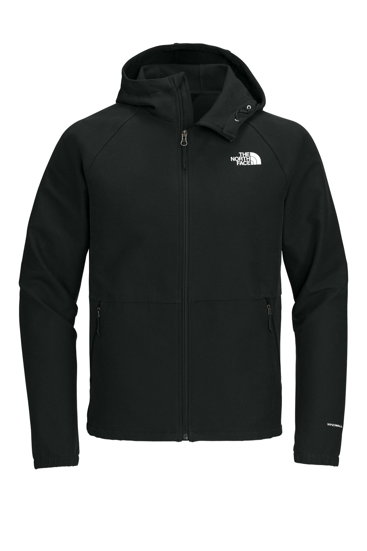 Front View of TNFBlkHthr The North Face Barr Lake Hooded Soft Shell Jacket NF0A8BUF