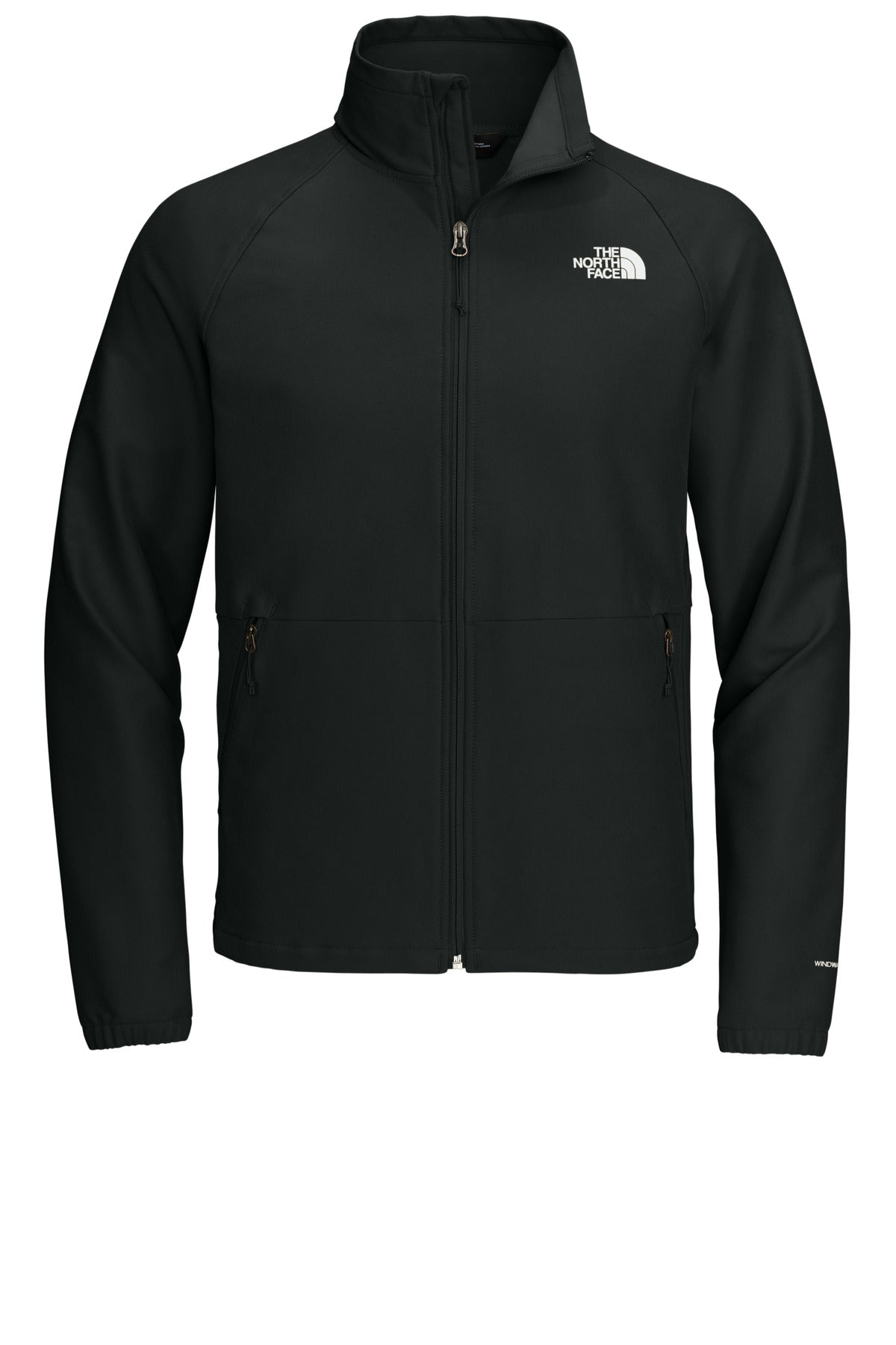 Front View of TNFBlkHthr The North Face Barr Lake Soft Shell Jacket NF0A8BUD