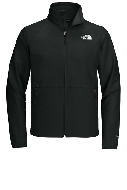 Front View of TNFBlkHthr The North Face Barr Lake Soft Shell Jacket NF0A8BUD