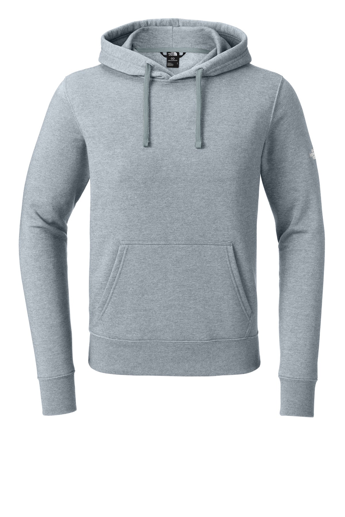 Front View of TNFLtGyHt The North Face Sleeve Logo Pullover Hoodie NF0A8AU0