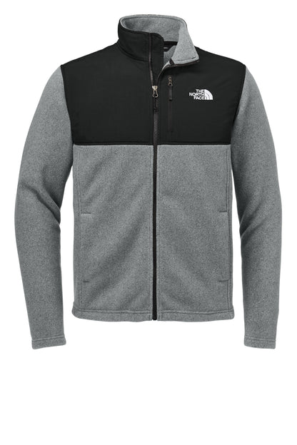 Front View of TNFMdGH/Bk The North Face Highest Peak Full-Zip Fleece Jacket NF0A8BUQ plain