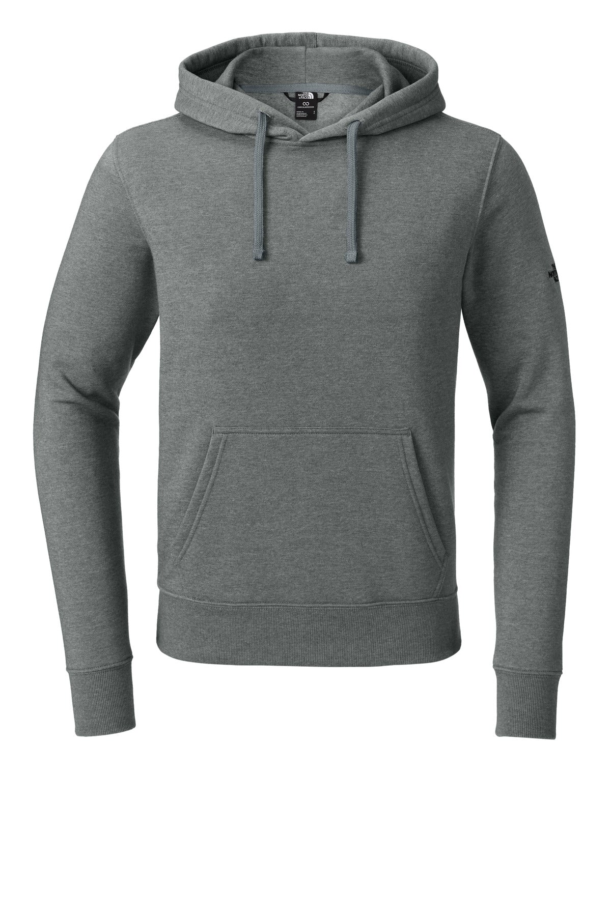 Front View of TNFMdGyHt The North Face Sleeve Logo Pullover Hoodie NF0A8AU0