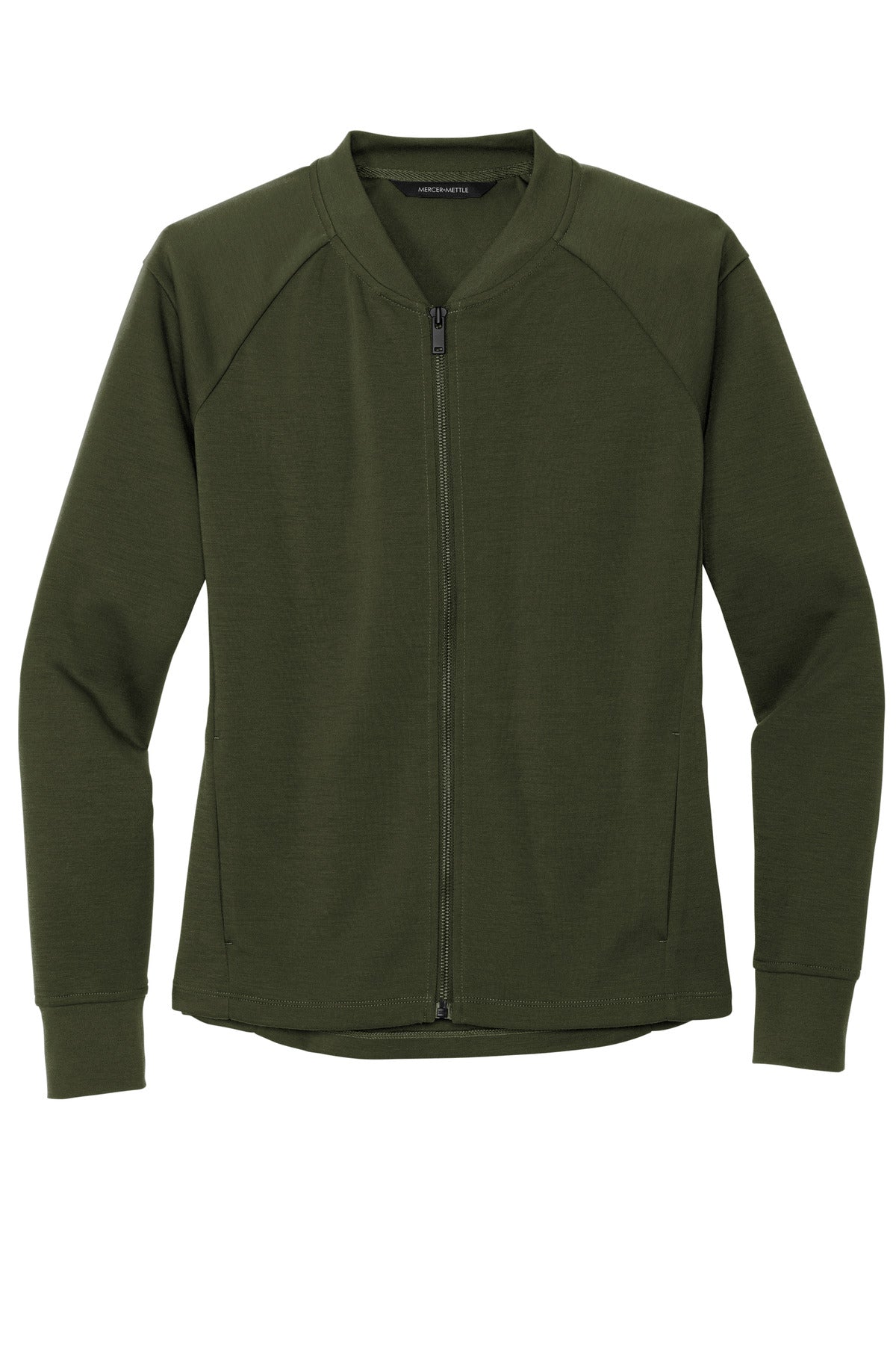 Front View of TownsendGn Mercer+Mettle Women's Double-Knit Bomber MM3001