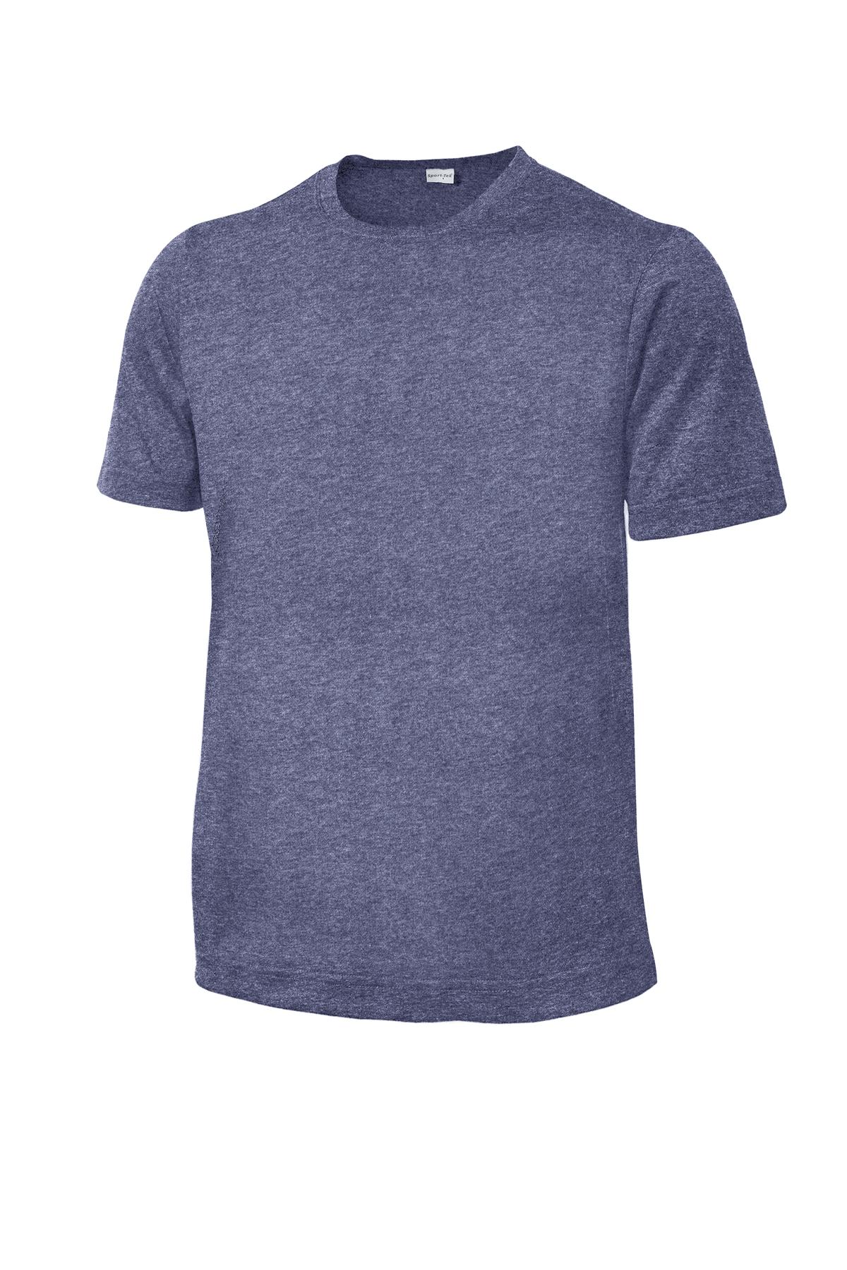 Front View of Tr Navy Hthr Sport-Tek Youth Heather Contender Tee. YST360