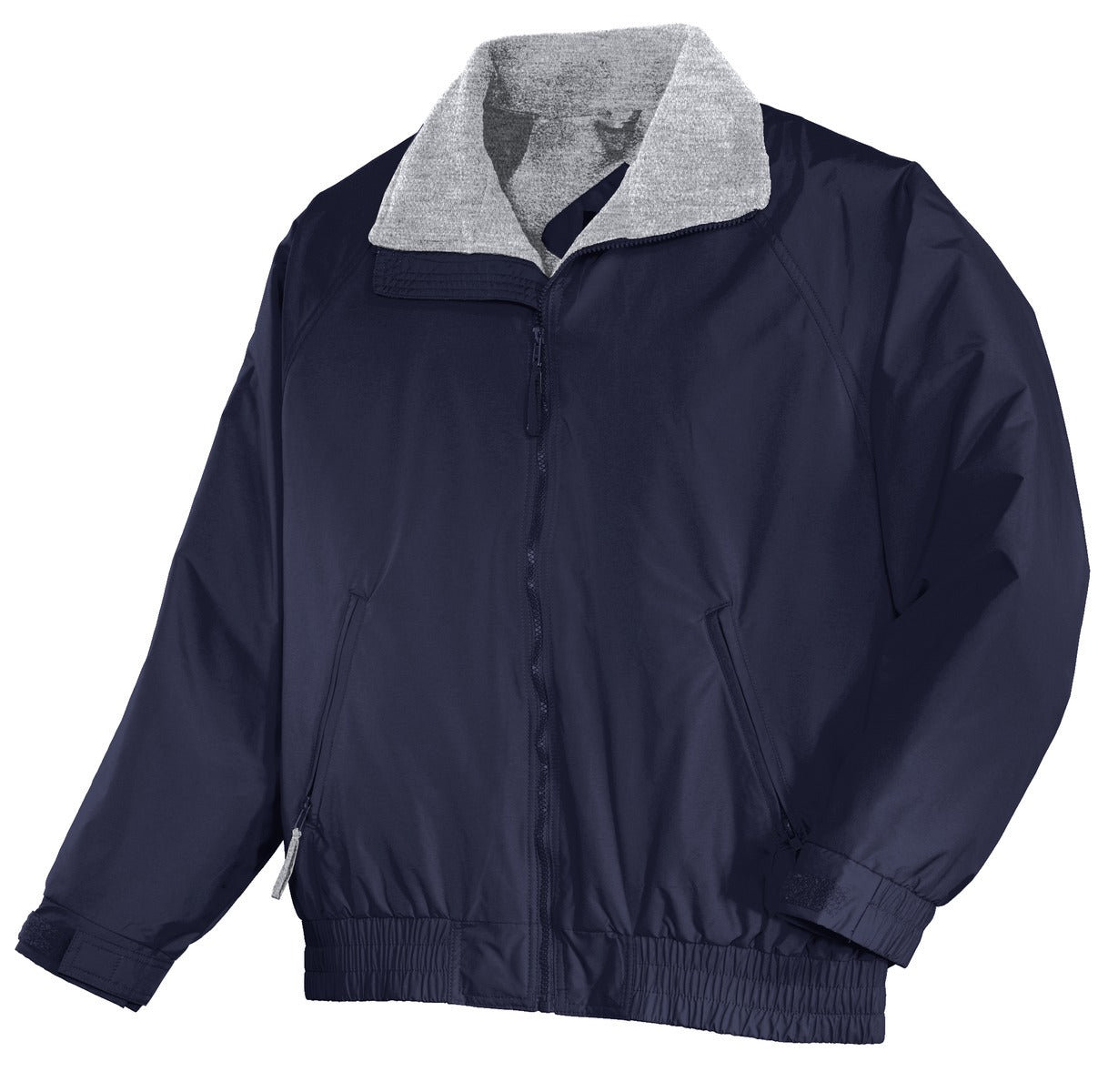 Front View of Tr Navy/Gr Hth Port Authority Competitor Jacket. JP54