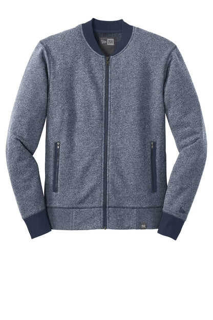 Front View of Tr Ny Tw/Tr Ny New Era French Terry Baseball Full-Zip. NEA503