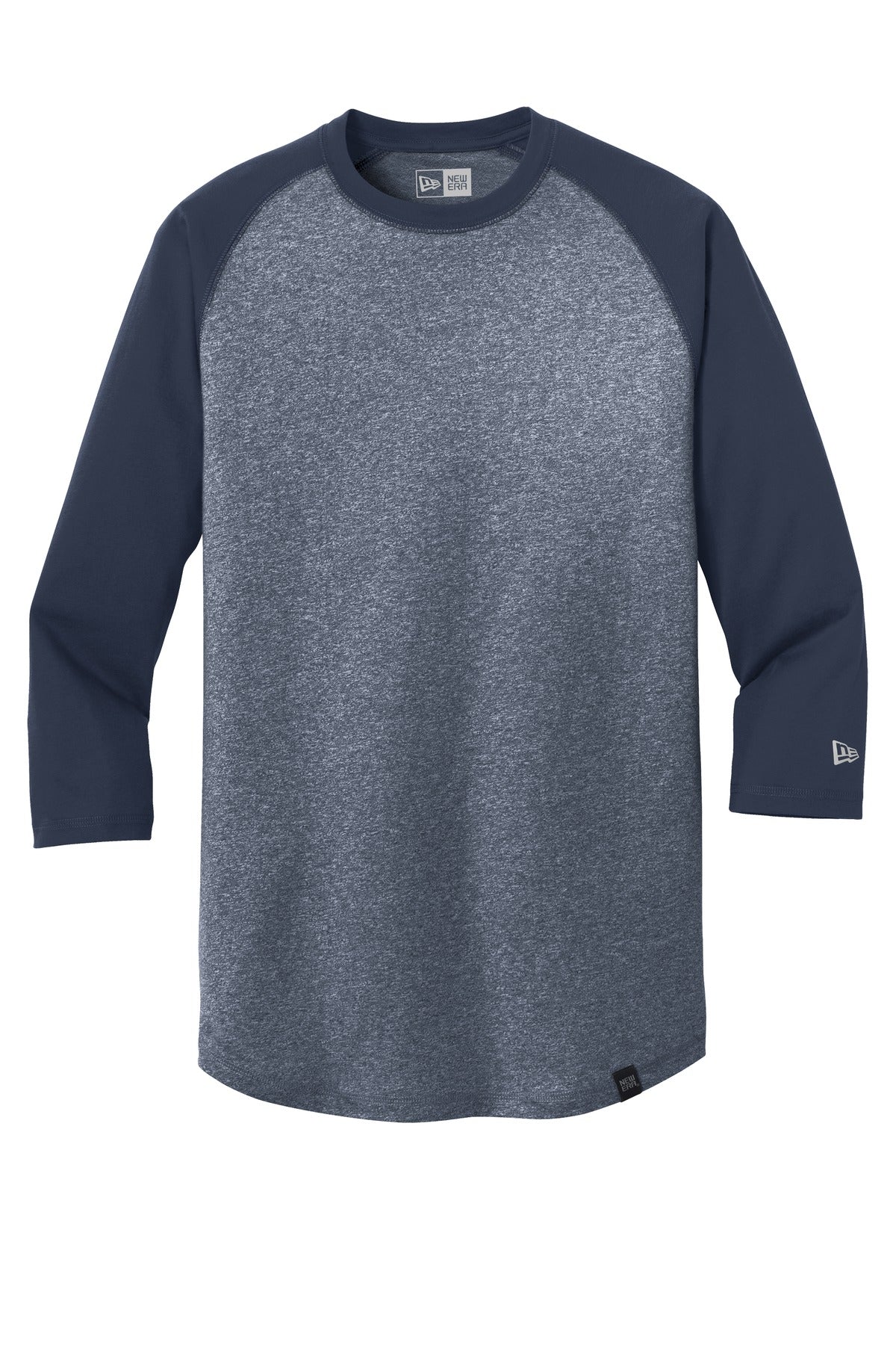 Front View of Tr Ny/Tr Ny Tw New Era Heritage Blend 3/4-Sleeve Baseball Raglan Tee. NEA104
