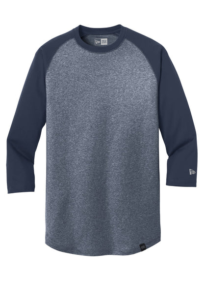 Front View of Tr Ny/Tr Ny Tw New Era Heritage Blend 3/4-Sleeve Baseball Raglan Tee. NEA104