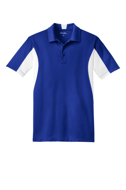Front View of Tr Royal/White Sport-Tek Tall Side Blocked Micropique Sport-Wick Polo. TST655