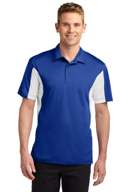 Front View of Tr Royal/White Sport-Tek Tall Side Blocked Micropique Sport-Wick Polo. TST655
