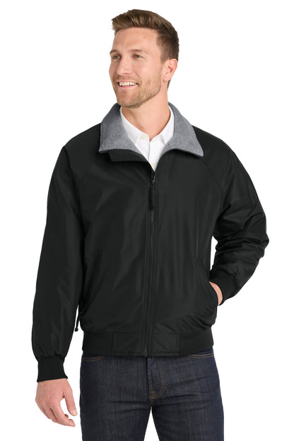 Front View of Tr.Black/Gray Port Authority Challenger Jacket. J754