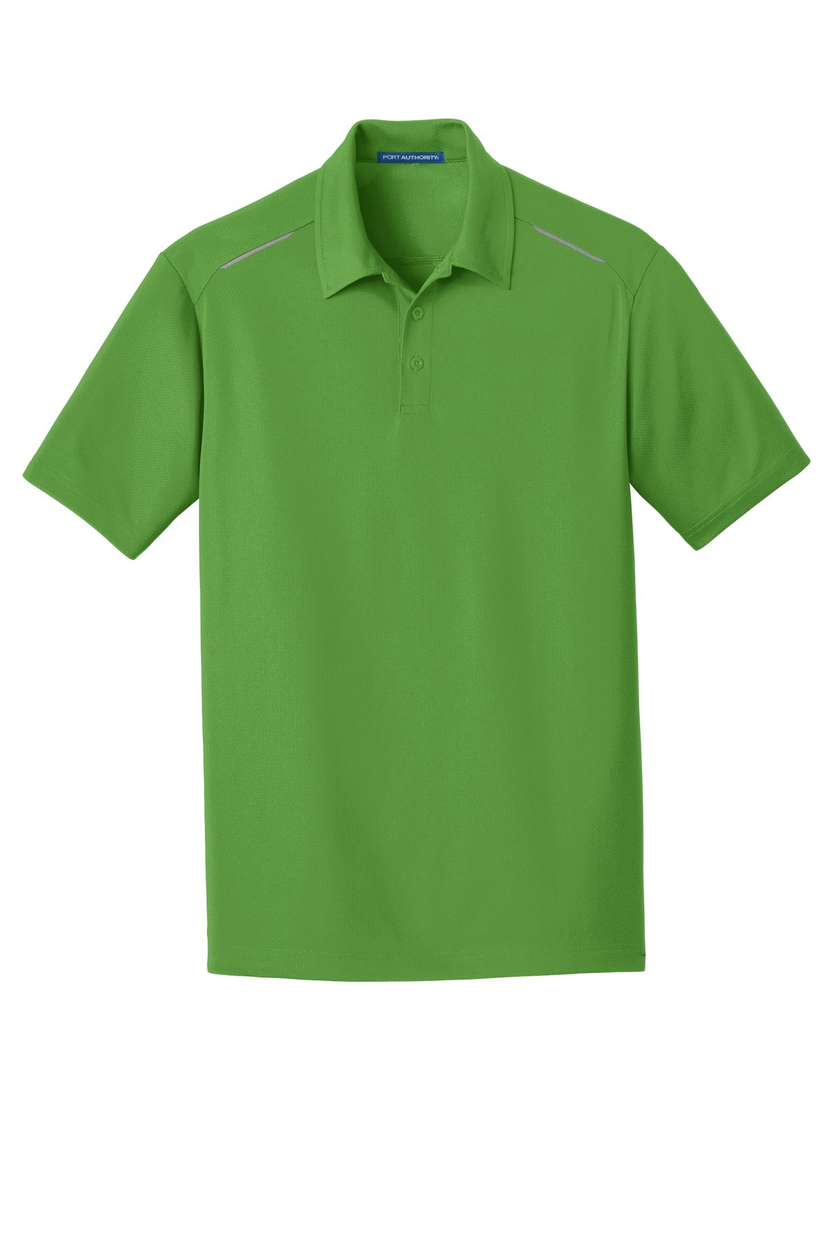 Front View of Treetop Green Port Authority Pinpoint Mesh Polo. K580
