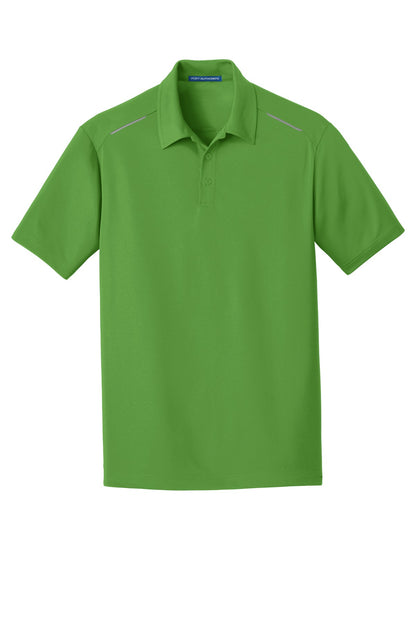 Front View of Treetop Green Port Authority Pinpoint Mesh Polo. K580