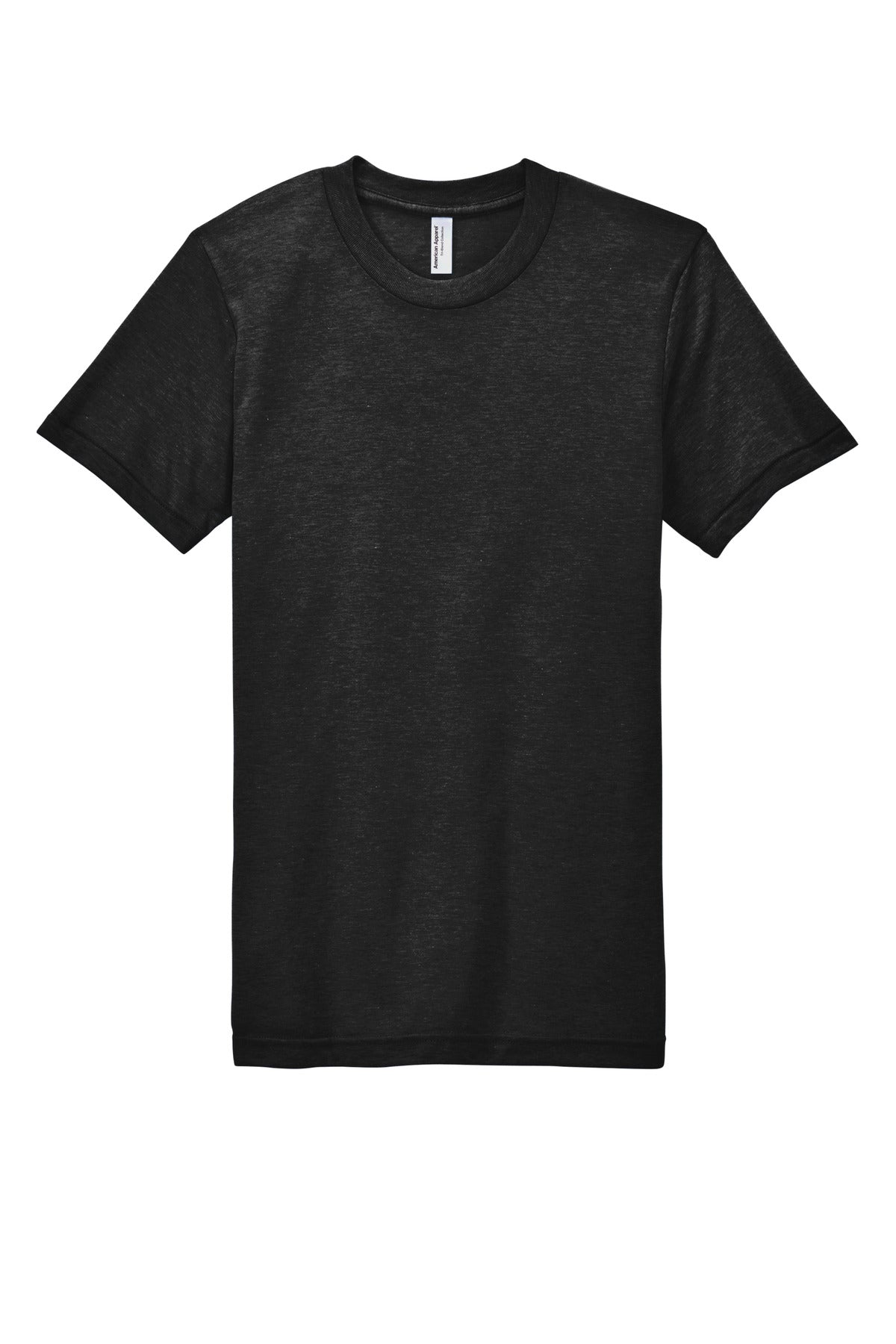 Front View of TriBlack American Apparel Tri-Blend Short Sleeve Track T-Shirt TR401