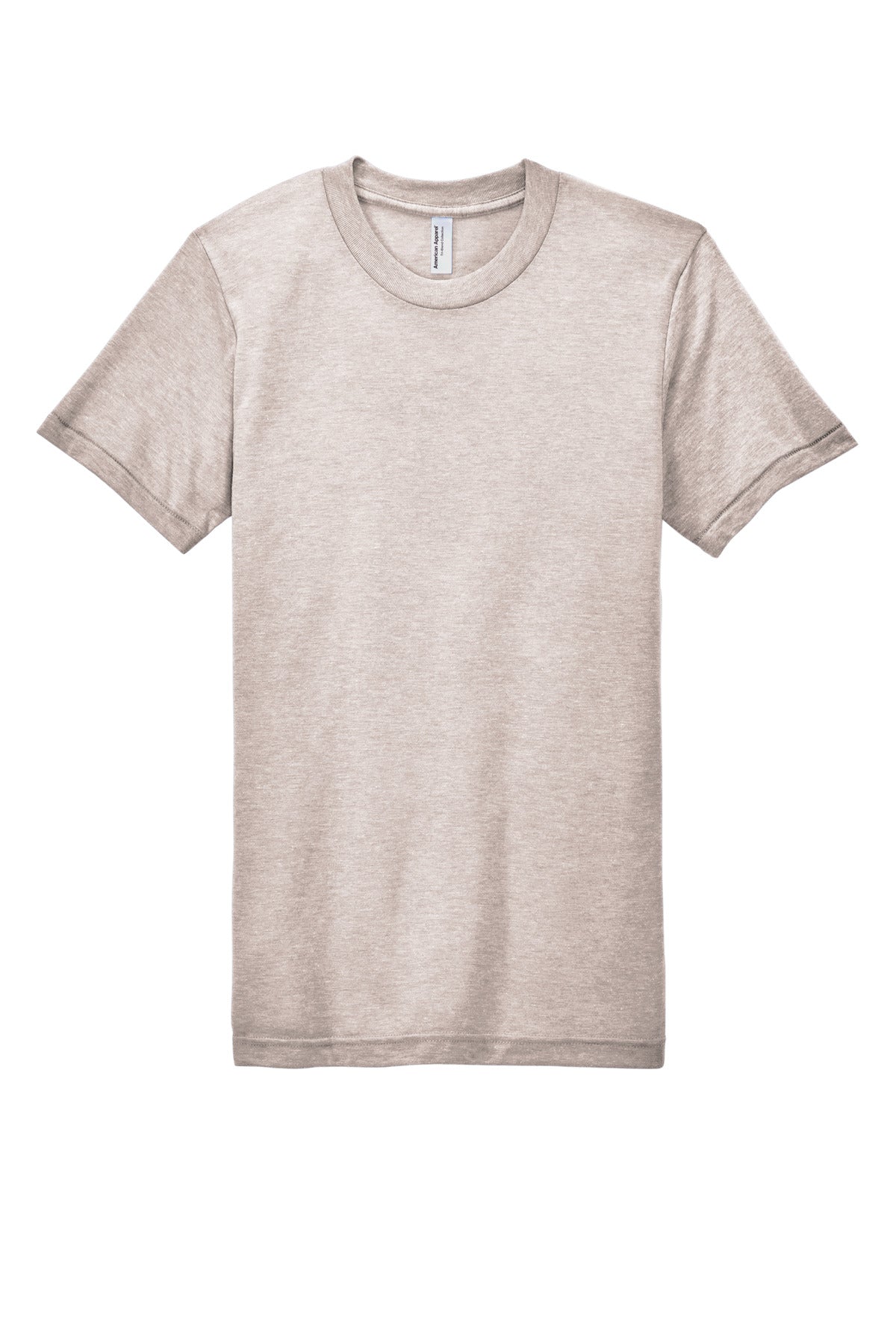 Front View of TriOatmeal American Apparel Tri-Blend Short Sleeve Track T-Shirt TR401