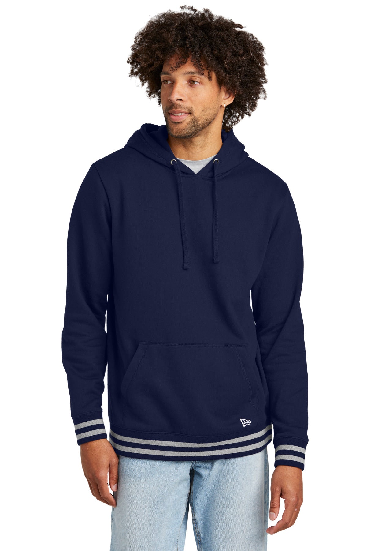 Front View of TrNv/AthHt New Era Comeback Fleece Pullover Hoodie NEA550
